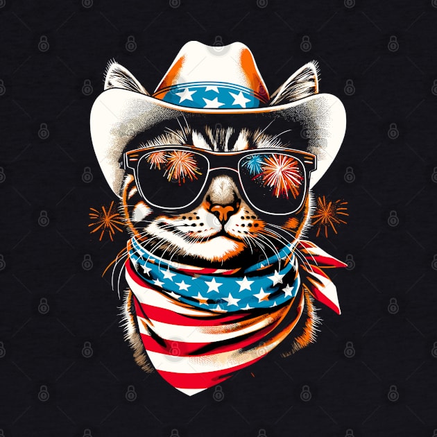 USA Flag Cat 4th of July Funny Patriotic by KsuAnn